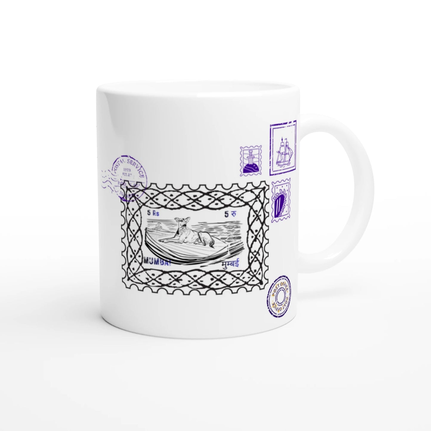 Mumbai Post 11Oz Color Filled Ceramic Mug.