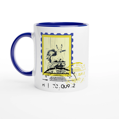 Scooter Post 11Oz Color Filled Ceramic Mug.