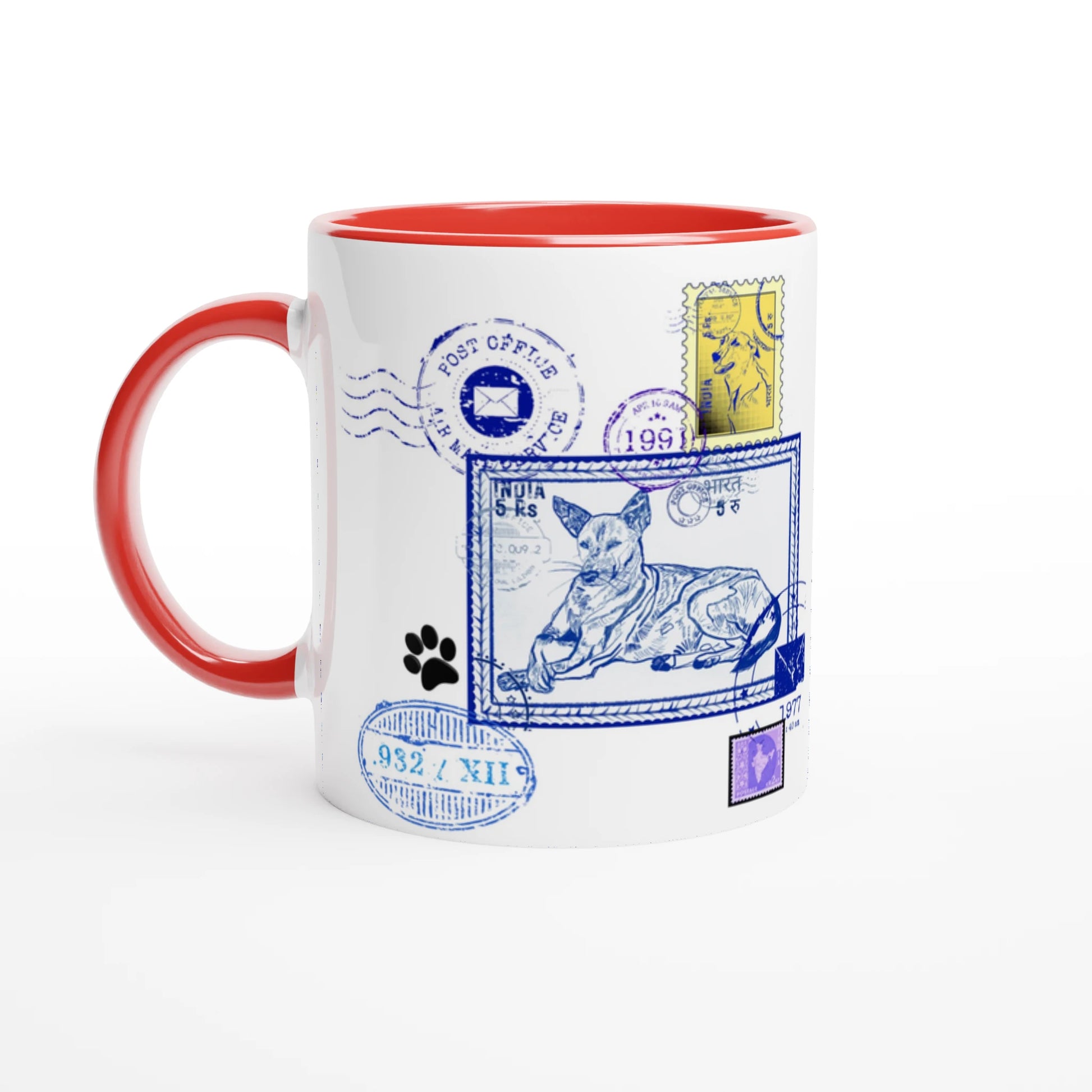 Blue Post 11Oz Color Filled Ceramic Mug.