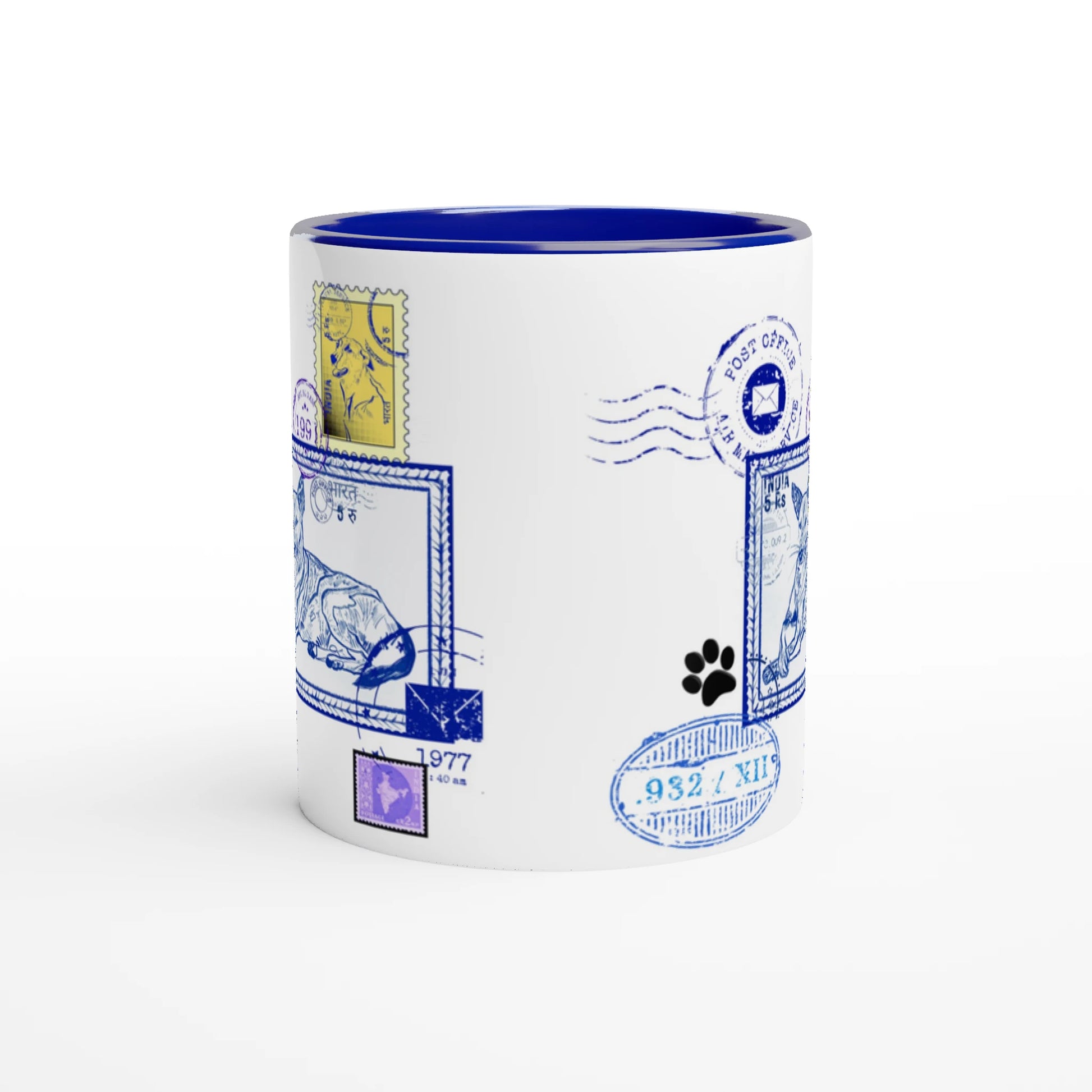 Blue Post 11Oz Color Filled Ceramic Mug.