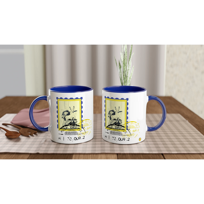 Scooter Post 11Oz Color Filled Ceramic Mug.