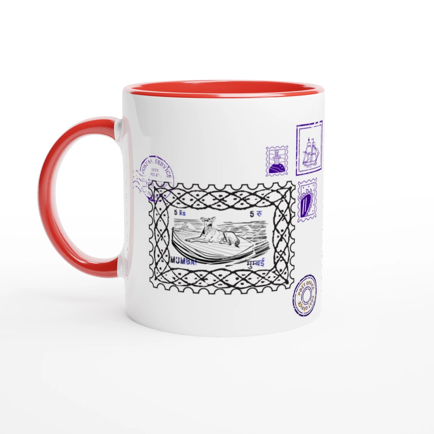 Mumbai Post 11Oz Color Filled Ceramic Mug.