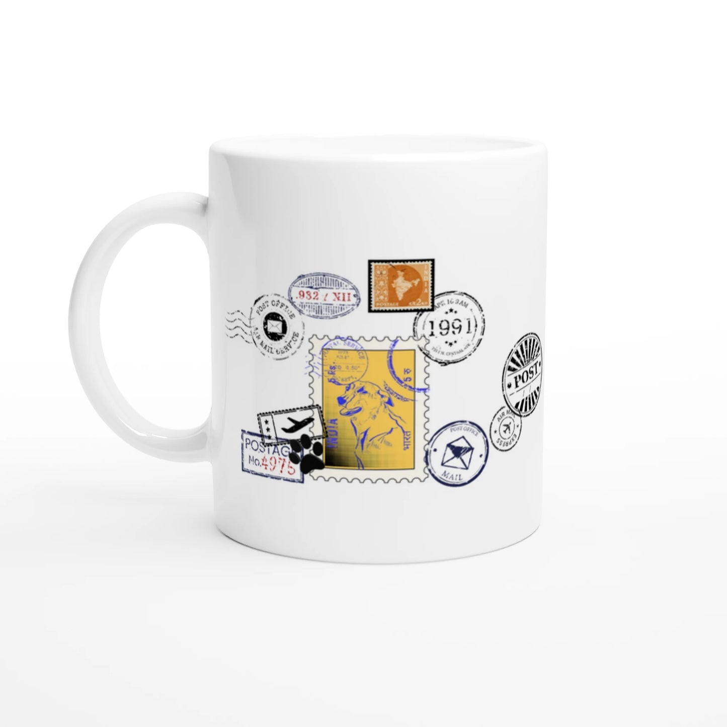 Yellow Post 11Oz Color Filled Ceramic Mug.
