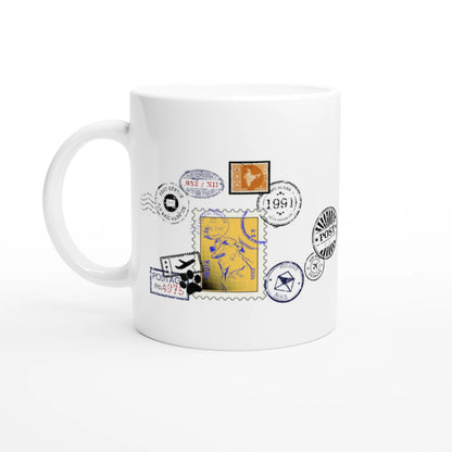 Yellow Post 11Oz Color Filled Ceramic Mug.