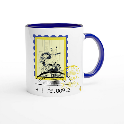 Scooter Post 11Oz Color Filled Ceramic Mug.