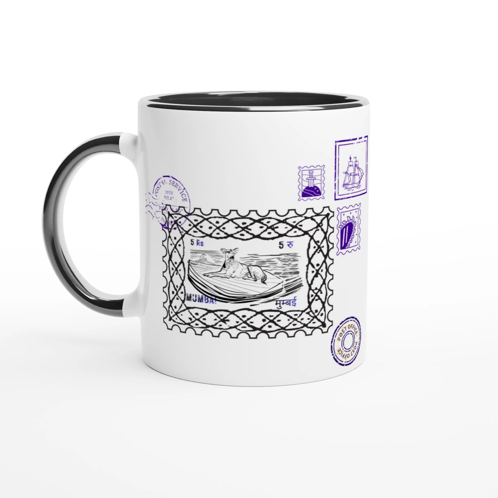 Mumbai Post 11Oz Color Filled Ceramic Mug.